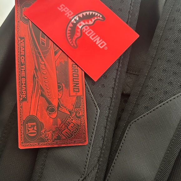 Sprayground Knit Commander Black and Red Shark Mouth Backpack - Picture 3 of 4